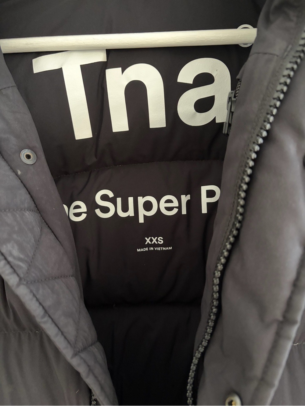 TNA The Super Puff Black Hooded Puffer Coat, Size XXSMALL. - Picture 3 of 5